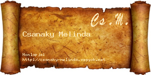 Csanaky Melinda névjegykártya
