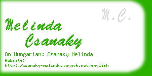melinda csanaky business card